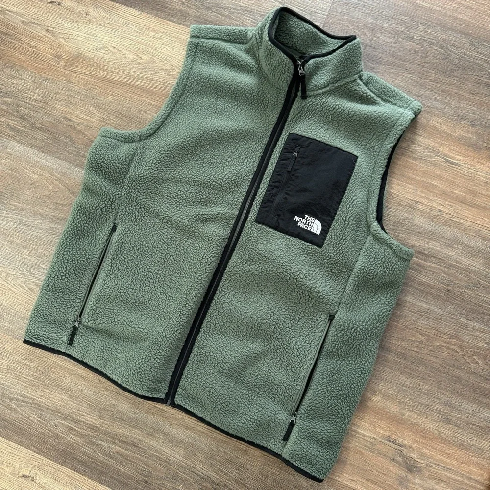 The‎ North Face North Peak Sherpa Fleece Vest Green Men's Sz XXL Gorp Outdoor